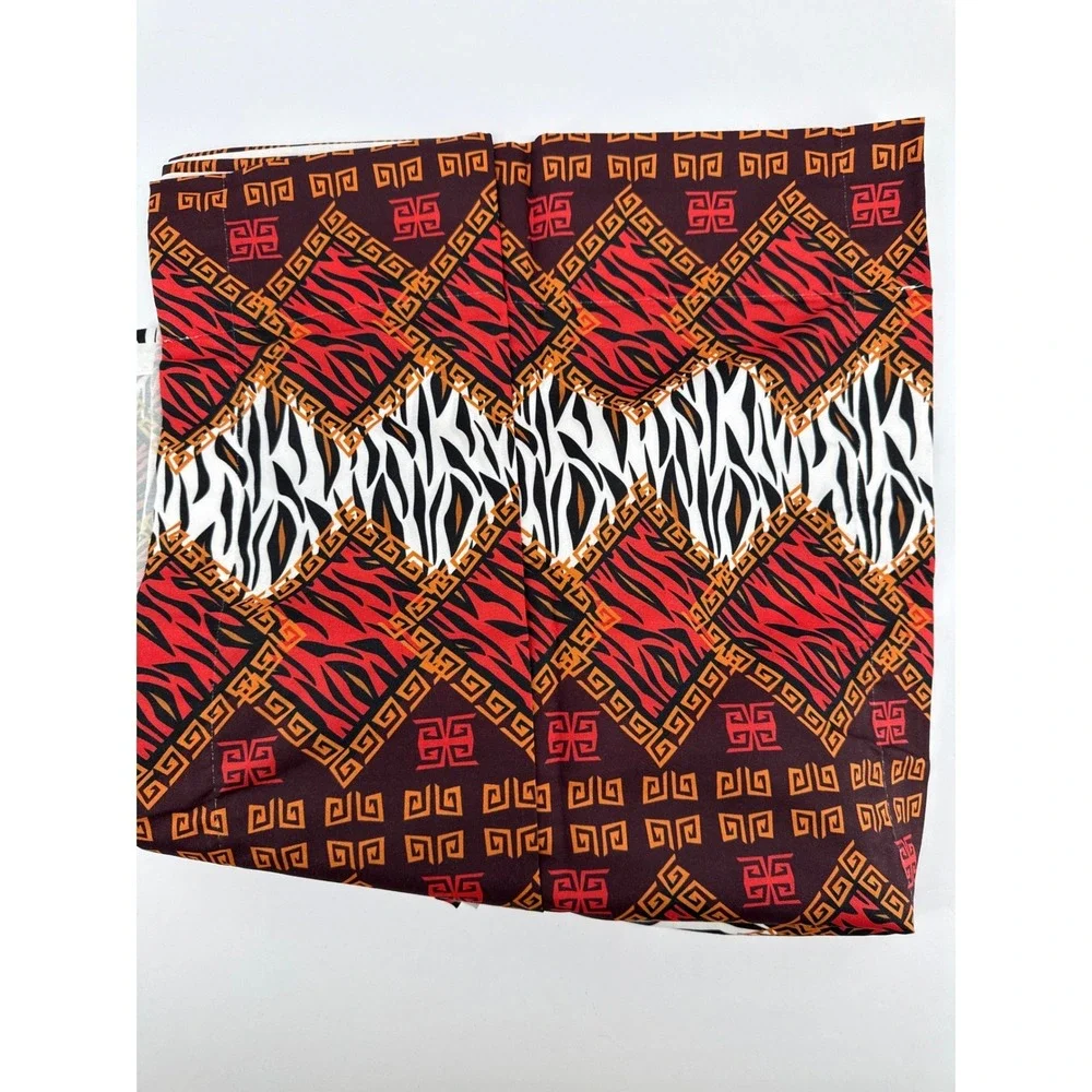 Ambesonne Tribal Zebra Print Window Curtains 2 Panel Set Red Brown 56x95 NEW